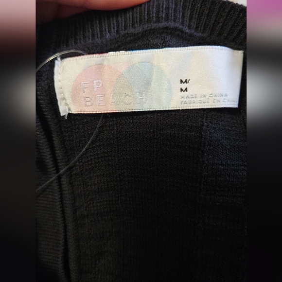 FREE PEOPLE Beach Short N Sweet Sweater Minidress - Black. Size Med NWT - Picture 11 of 13